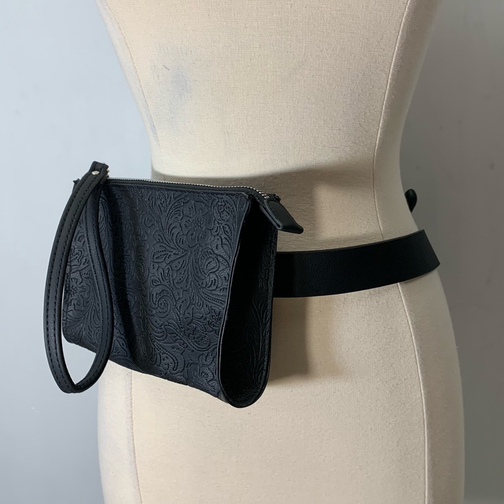 Stone & Co. Mountain Leather Belt Bag floral embossed